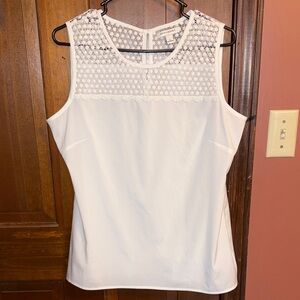 Banana Republic White Crochet Tank